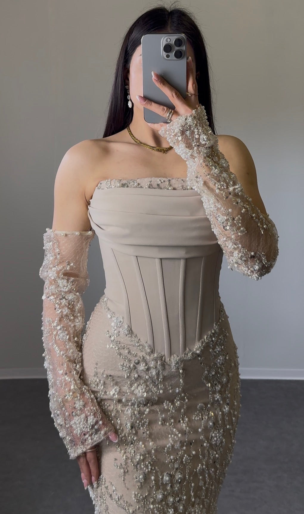 Off-Shoulder Kleid mit Korsettdetail