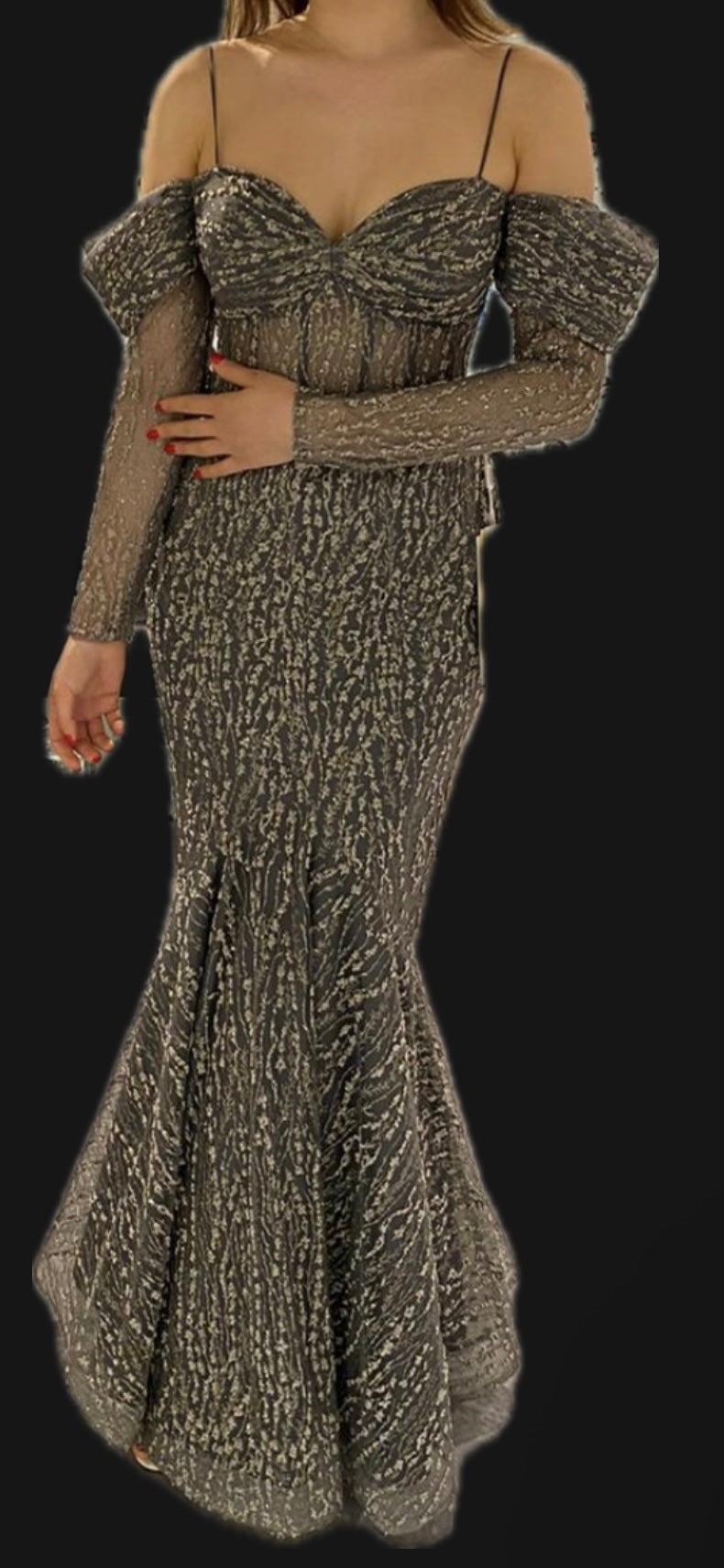 Off-Shoulder Maxikleid