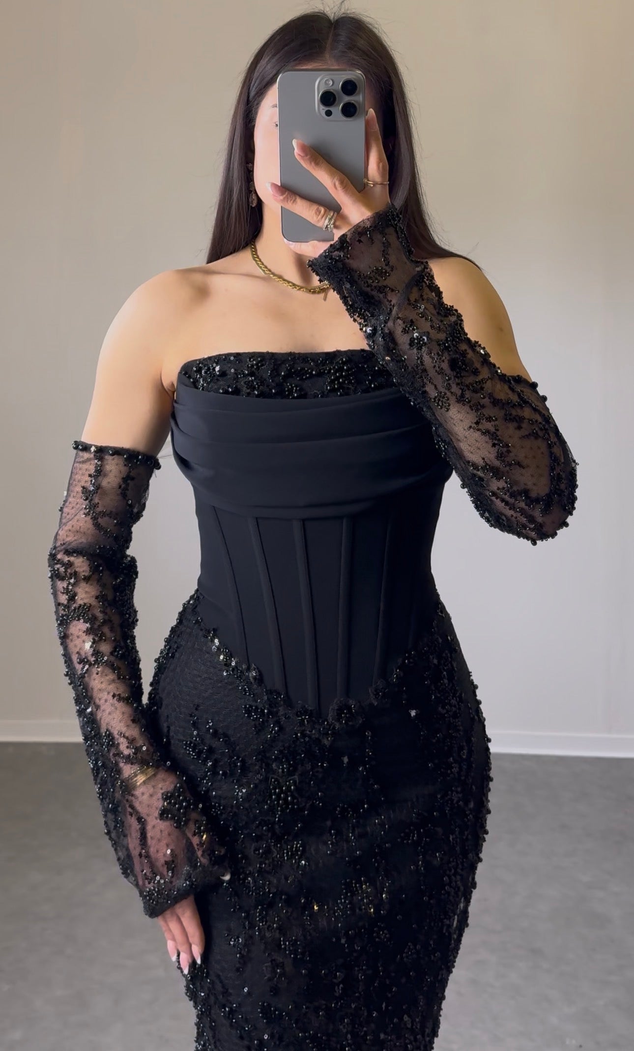 Off-Shoulder Kleid mit Korsettdetail