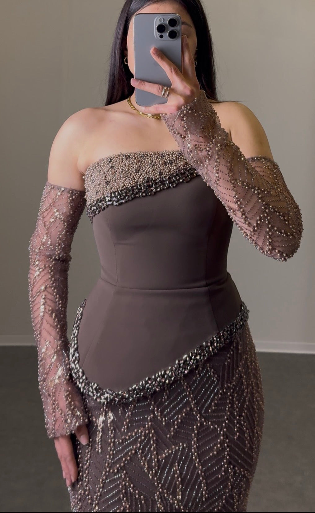 Off-Shoulder Maxikleid