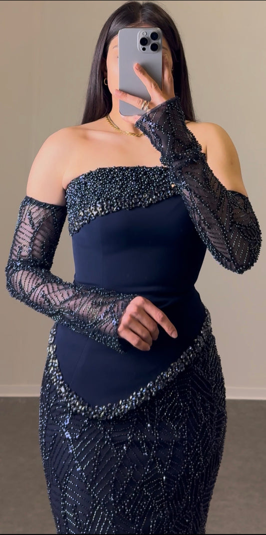 Off-Shoulder Maxikleid