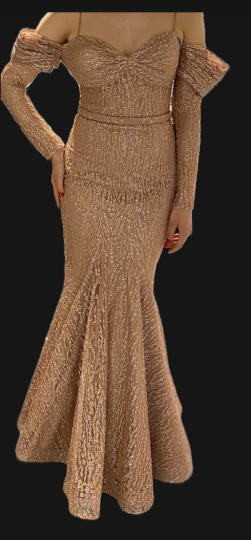 Off-Shoulder Maxikleid