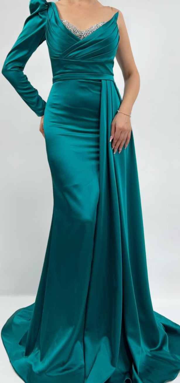 One-Shoulder Maxikleid