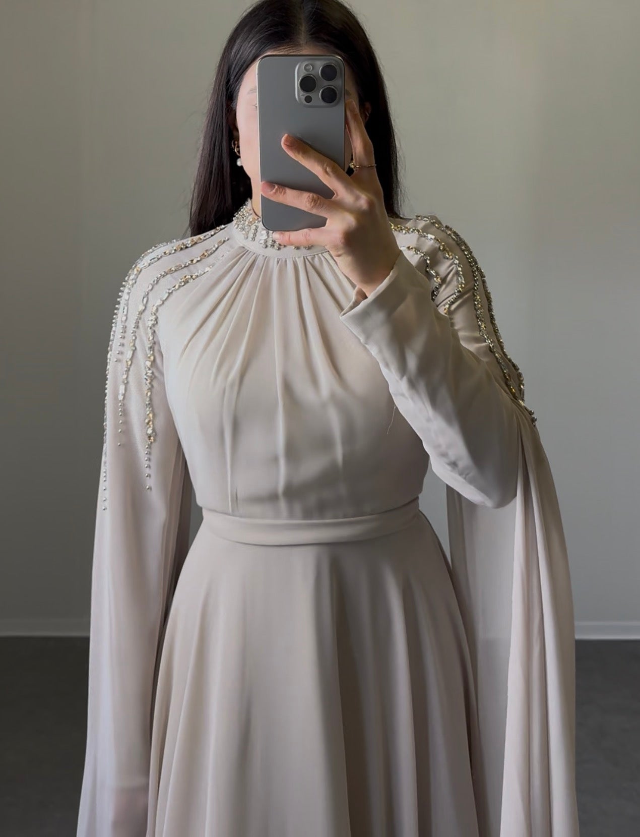 Maxikleid mit Steinchen (hijabproof)