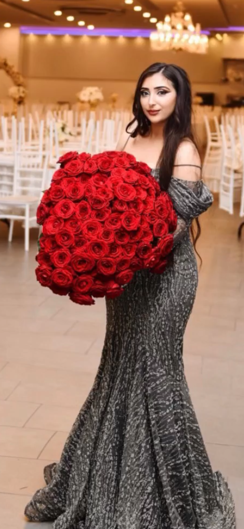 Off-Shoulder Maxikleid