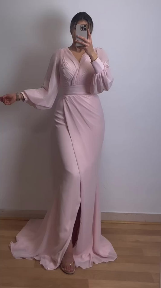 Langarmkleid mit Ballonärmeln