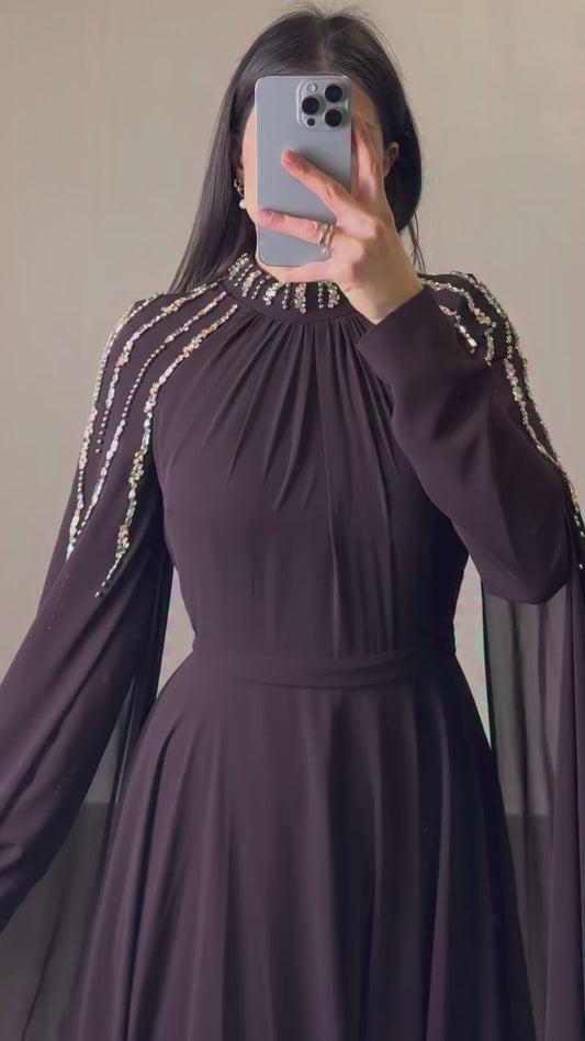 Maxikleid mit Steinchen (hijabproof)