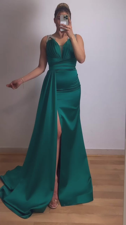 Maxikleid mit Trägerdetails