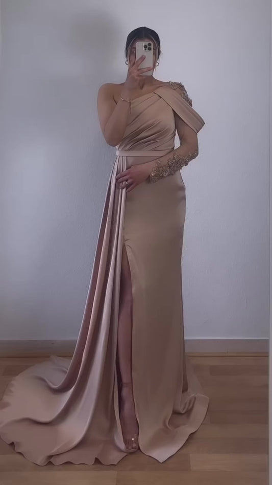 One-Shoulder Maxikleid
