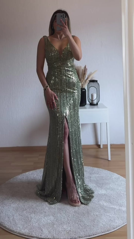 Exclusive Trägerkleid mit Schlitz
