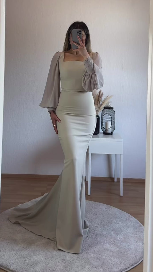 Langarm Maxikleid