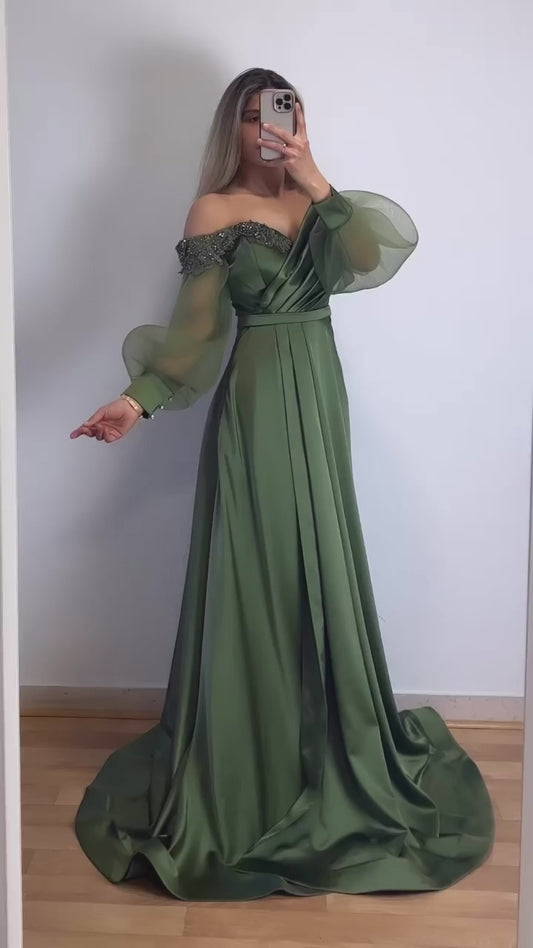 Off-Shoulder Langarmkleid